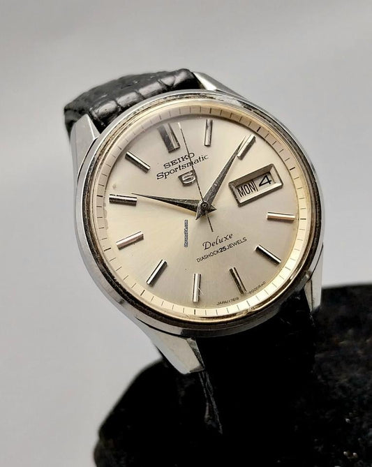 Seiko 5 Sports Sportsmatic 5 Deluxe 25 Jewels 7619-9000 Vintage Mens Watch