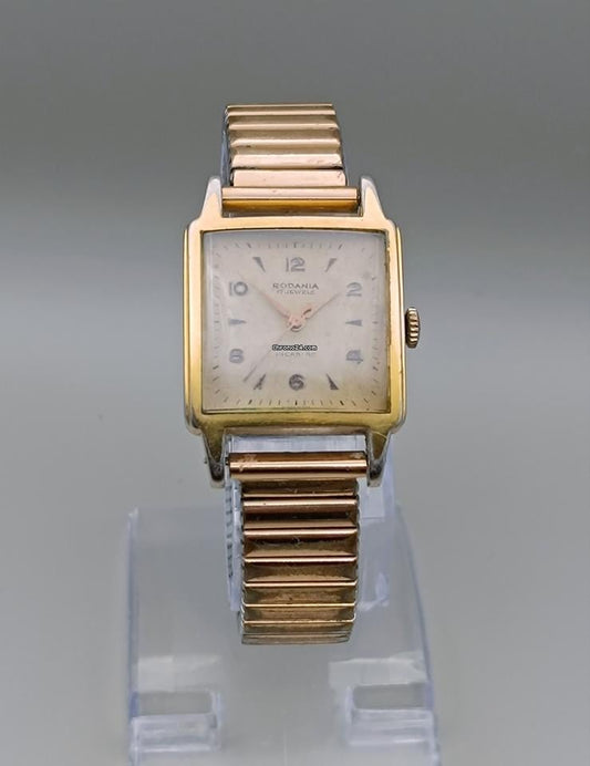 Rodania 5088B Gold Mechanical Manual Winding Mens Vintage Swiss Watch