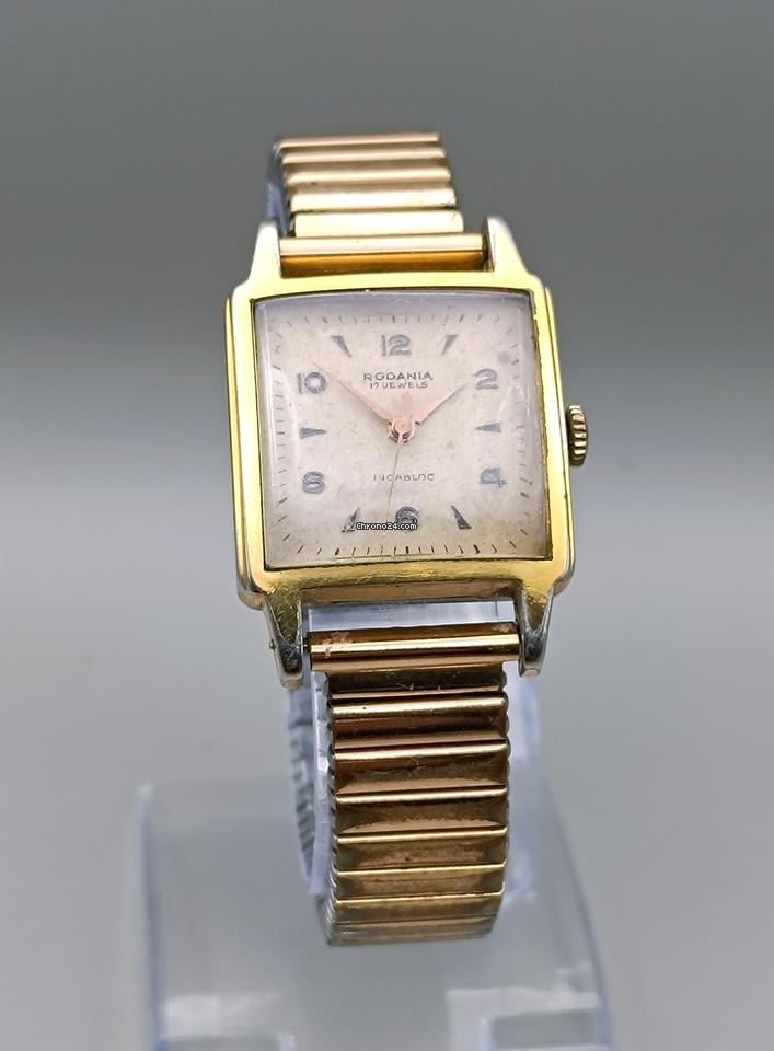 Rodania 5088B Gold Mechanical Manual Winding Mens Vintage Swiss Watch