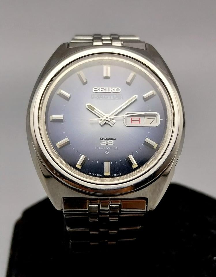 Seiko 5 Actus SS 23 Jewels 6106-7520 Vintage Mens Automatic October 1972  Watch